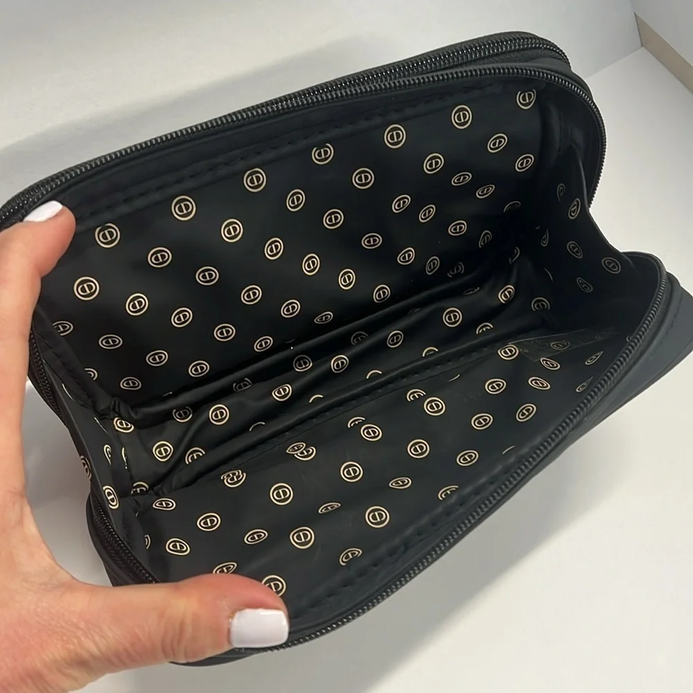 Christian Dior Large Double Zip Compartment Make Up Clutch Bag